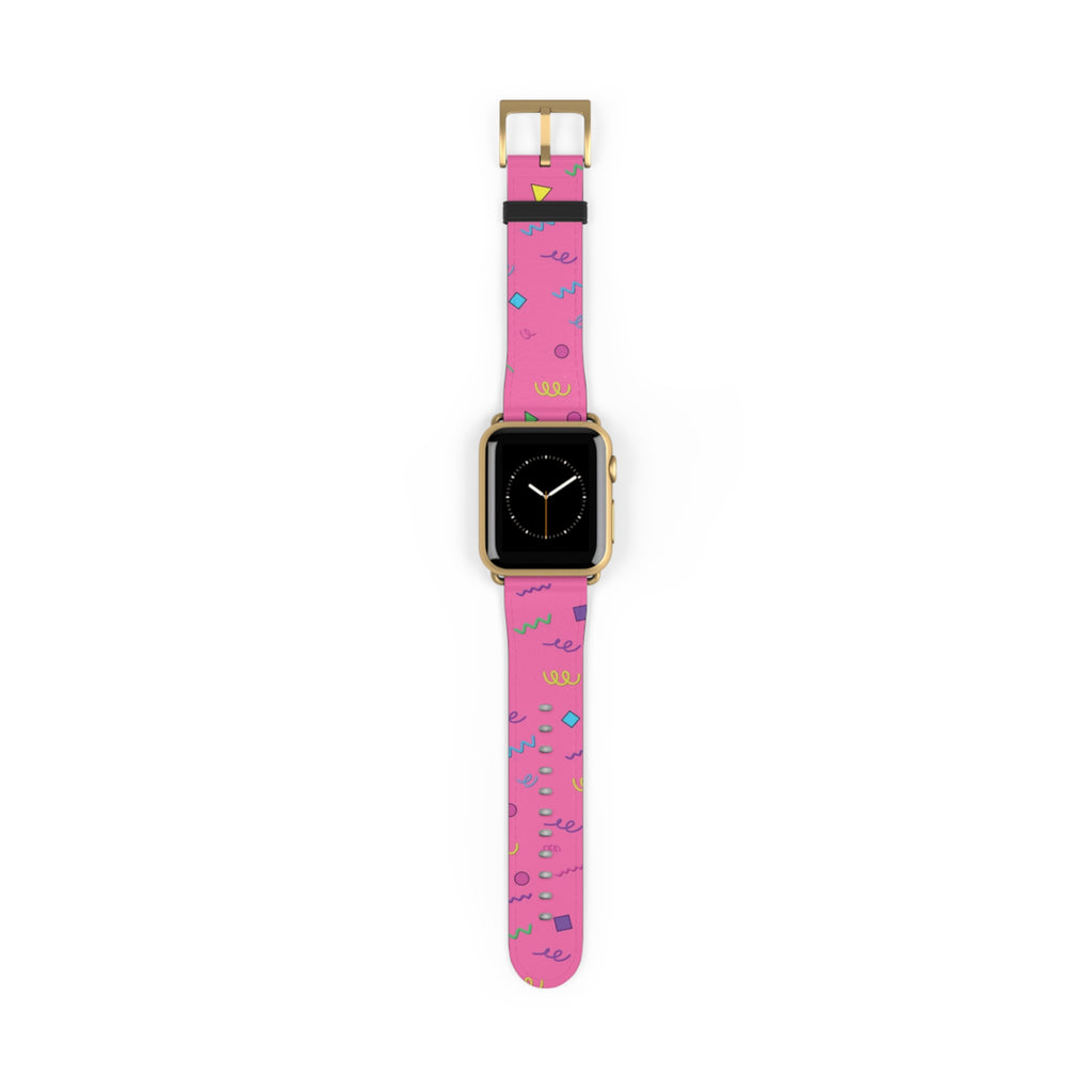 Girl Talk Print Watch Band Pink