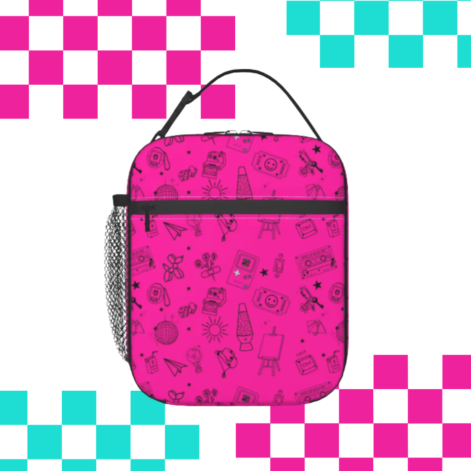 Fuschia Flash Tattoo Lunch Bag