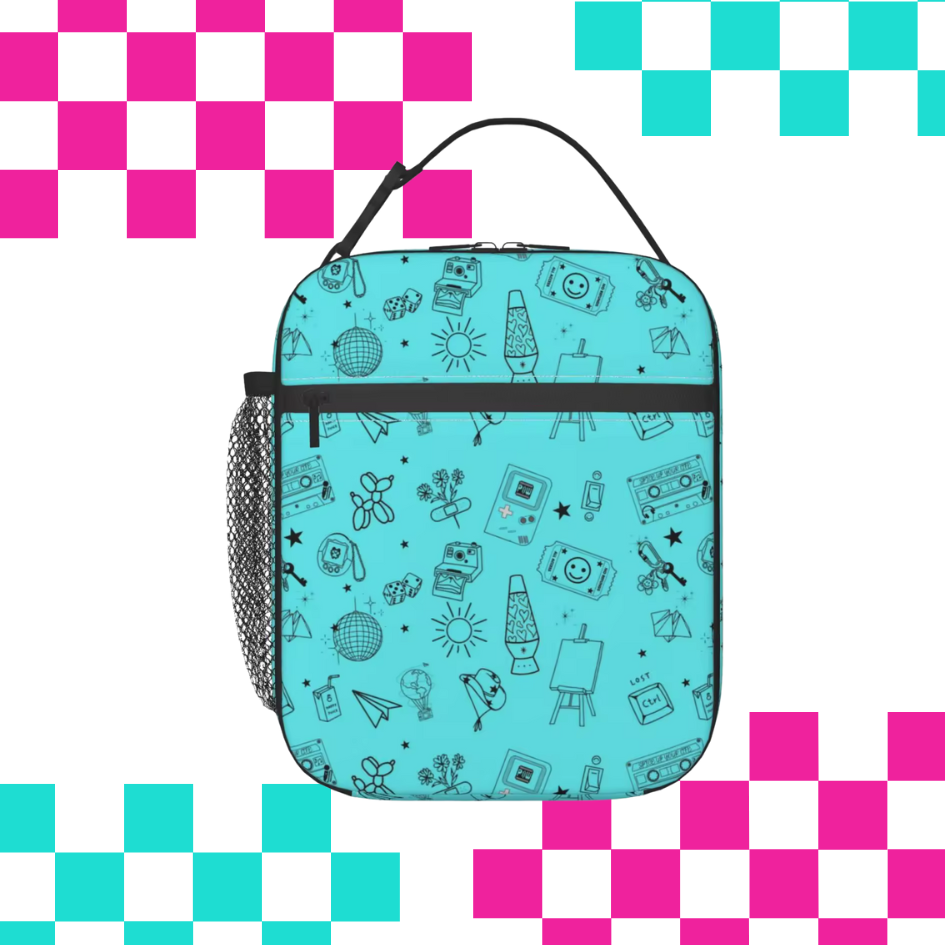 Cyan Flash Tattoo Lunch Bag