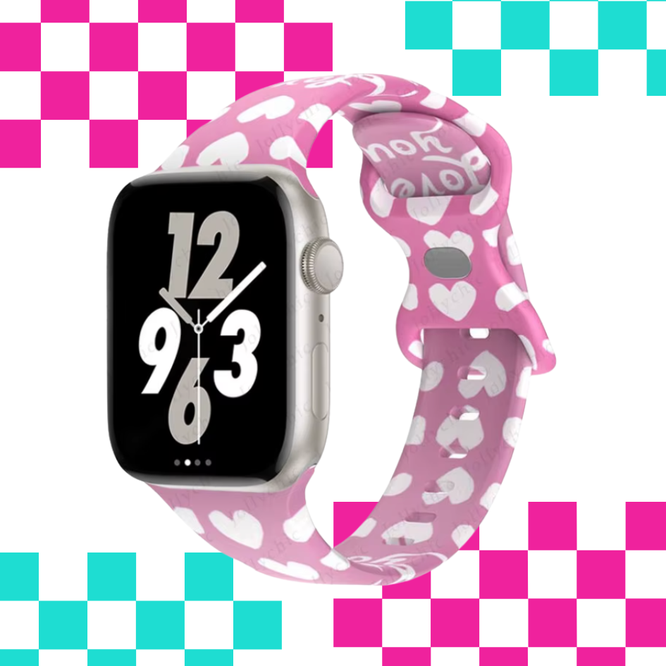 Sweet heart Print Apple Watch Strap